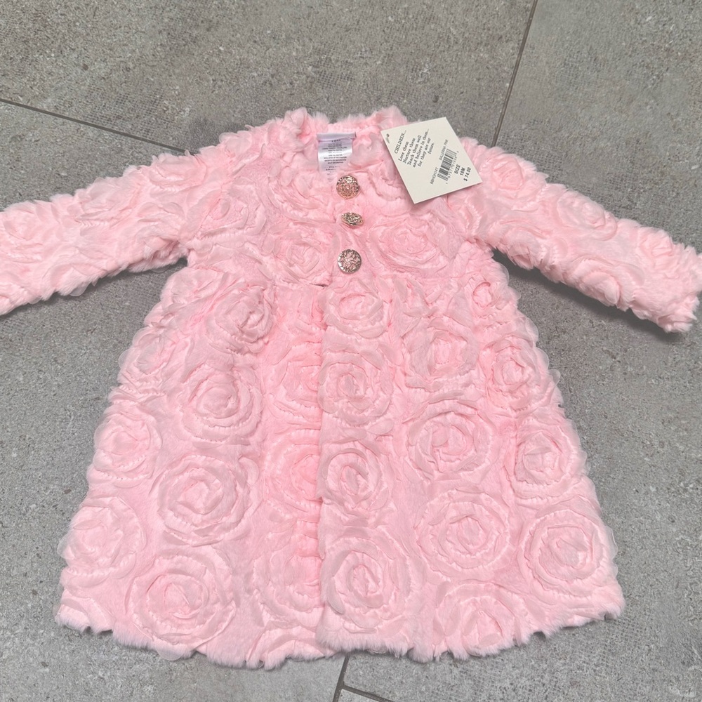 Blueberi Boulevard Pink Floral baby dress and coat 18month